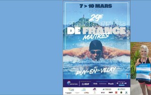 Championnat de France Masters (7-10 mars 24) : record de France sur 200m Brasse pour Claudette !!