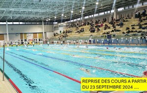 23 septembre 2024 : Reprise des cours de Natation