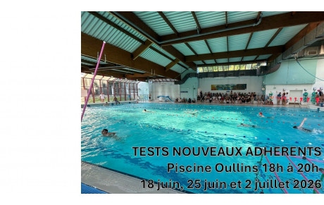 Tests Nouveaux Adhérents pout la saison 2026-2027
